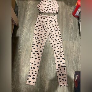 Society Pink and Black Patterned Kids Leggings